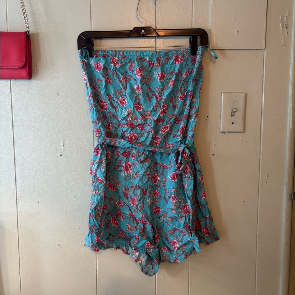 BeBop Teal and Pink Floral Women's Shorts